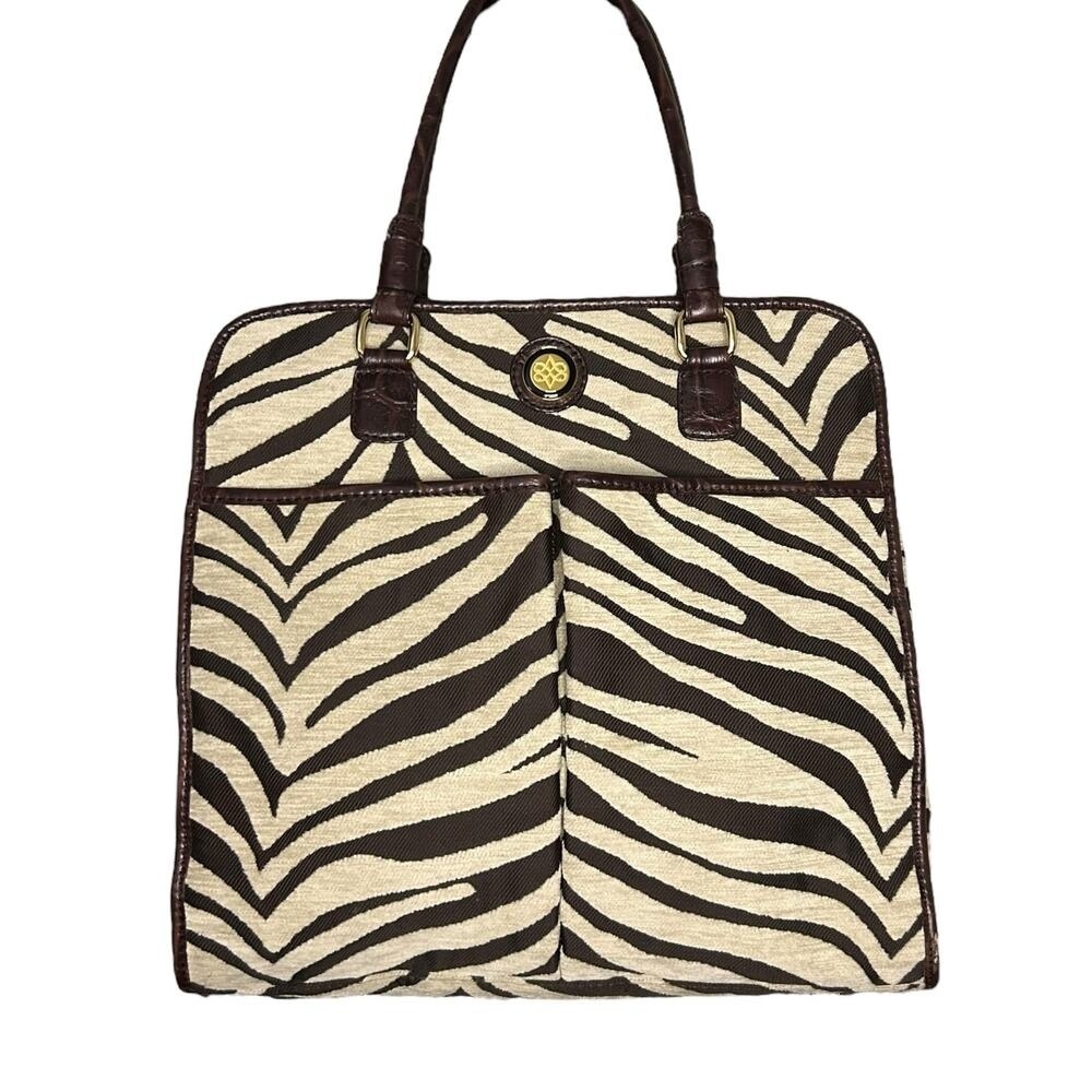 Antonio Melani Brown and Tan Zebra Print Bag